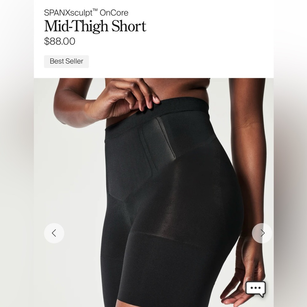 SPANX Mid-Thigh Shaping Short in Black Oncore